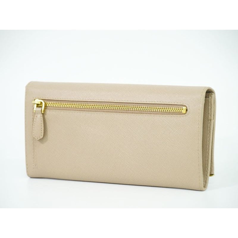 Prada Leather Long Wallet Pink Beige — view 2