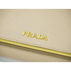 Prada Leather Long Wallet Pink Beige — view 5