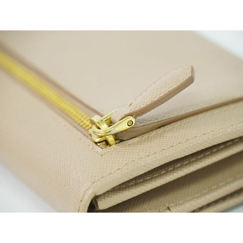 Prada Leather Long Wallet Pink Beige — view 7
