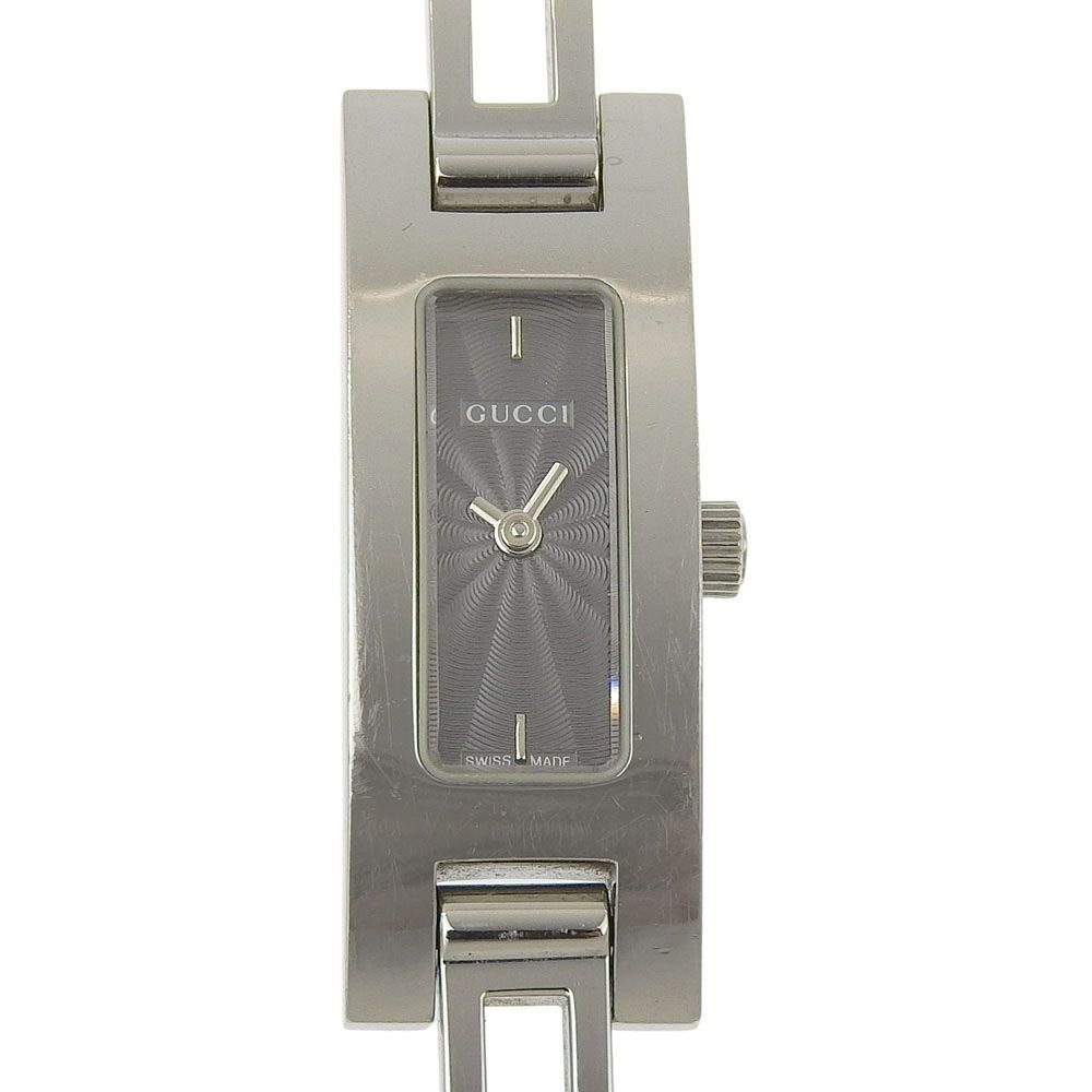 Gucci Stainless Steel Quartz Analog Display Black Dial Watch