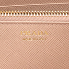 Prada Round Wallet Saffiano Triang Pink Leather — view 4