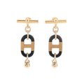 Hermes Sur Mer PM Earrings Buffalo Horn Gold Brown