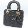 Christian Dior Black Lambskin Lady My ABCDior Bag Small Handbag