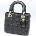 Christian Dior Black Lambskin Lady My ABCDior Bag Small Handbag