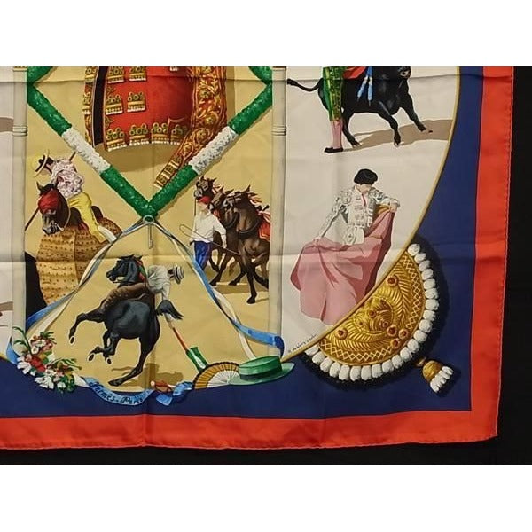 Hermes Scarf Carre 90 Multicolor 100% Silk Plaza de Toros Bullring — view 4