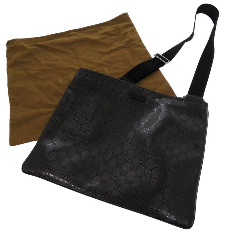 Gucci Imprime Leather Black Shoulder Bag 1317 — view 3