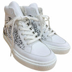Hermes Graffiti District Leather High Cut Sneakers White 41 — view 3