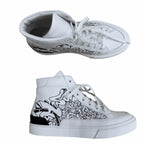 Hermes Graffiti District Leather High Cut Sneakers White 41 — view 6