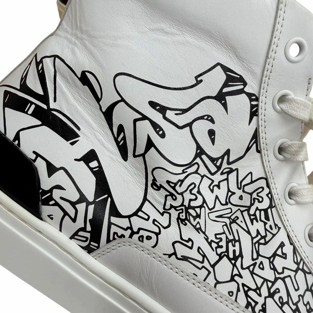 Hermes Graffiti District Leather High Cut Sneakers White 41 — view 7