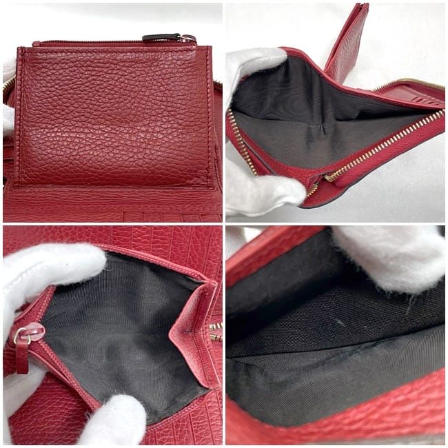 Gucci Round Zipper Wallet Red Interlocking — view 9