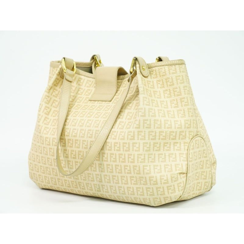 Fendi Zucchino Tote Beige 8 Br661 Bag — view 2