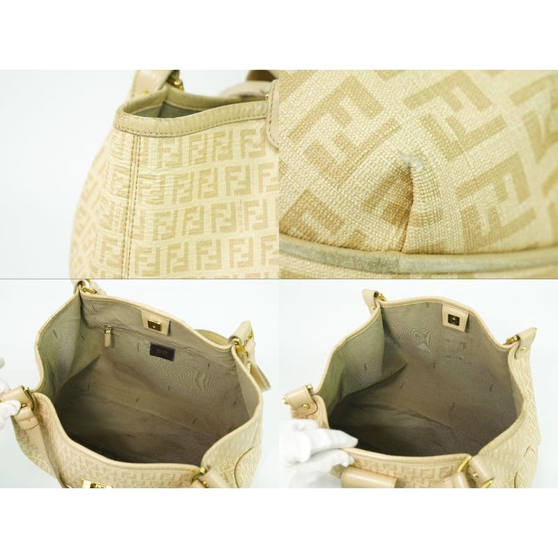 Fendi Zucchino Tote Beige 8 Br661 Bag — view 7