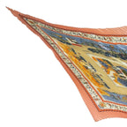 Hermes Pleats RE Tour a la Terre Return Silk Pink Scarf — view 3