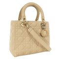 Christian Dior Lady Quilted 2wayleather Handbag Medium