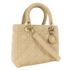 Christian Dior Lady Quilted 2wayleather Handbag Medium