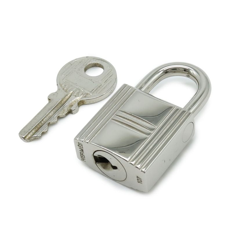 Hermes Cadenas Padlock No.107 key Keyed Metal Silver