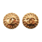 Chanel Vintage CC Logo Earrings Round