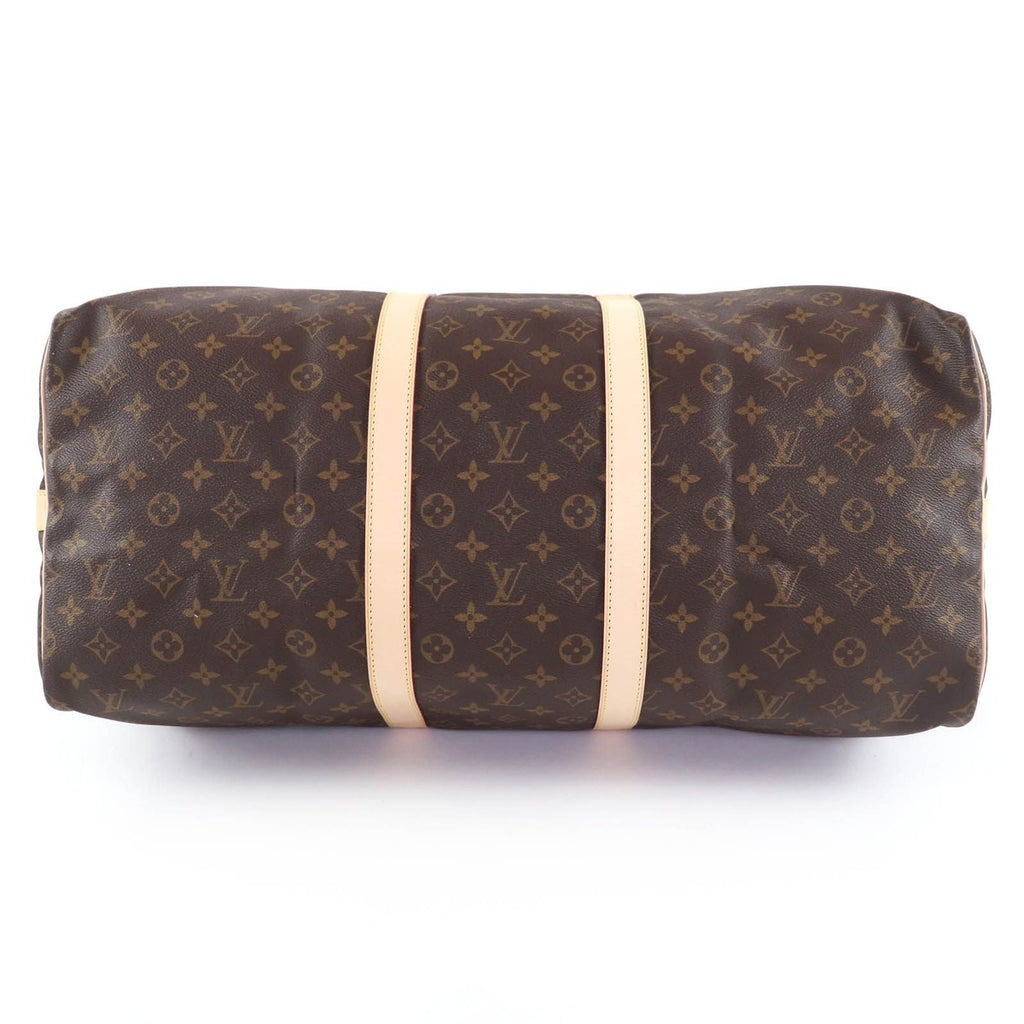 Louis Vuitton Keepall Bandouliere 55 Monogram Canvas Boston Bag Brown — view 3
