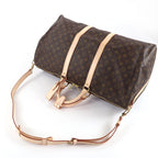 Louis Vuitton Keepall Bandouliere 55 Monogram Canvas Boston Bag Brown — view 4