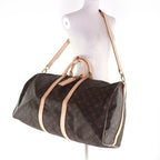 Louis Vuitton Keepall Bandouliere 55 Monogram Canvas Boston Bag Brown — view 7