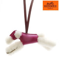 Hermes Buddy Charm Mouton Anion Agno Milo Rose Purple Rouge Gleau Ecru