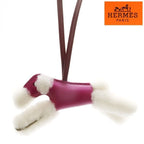 Hermes Buddy Charm Mouton Anion Agno Milo Rose Purple Rouge Gleau Ecru