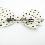 Chanel Barrette Aaa821 Ribbon White Logo COCO Silver Hardware Hair — view 8