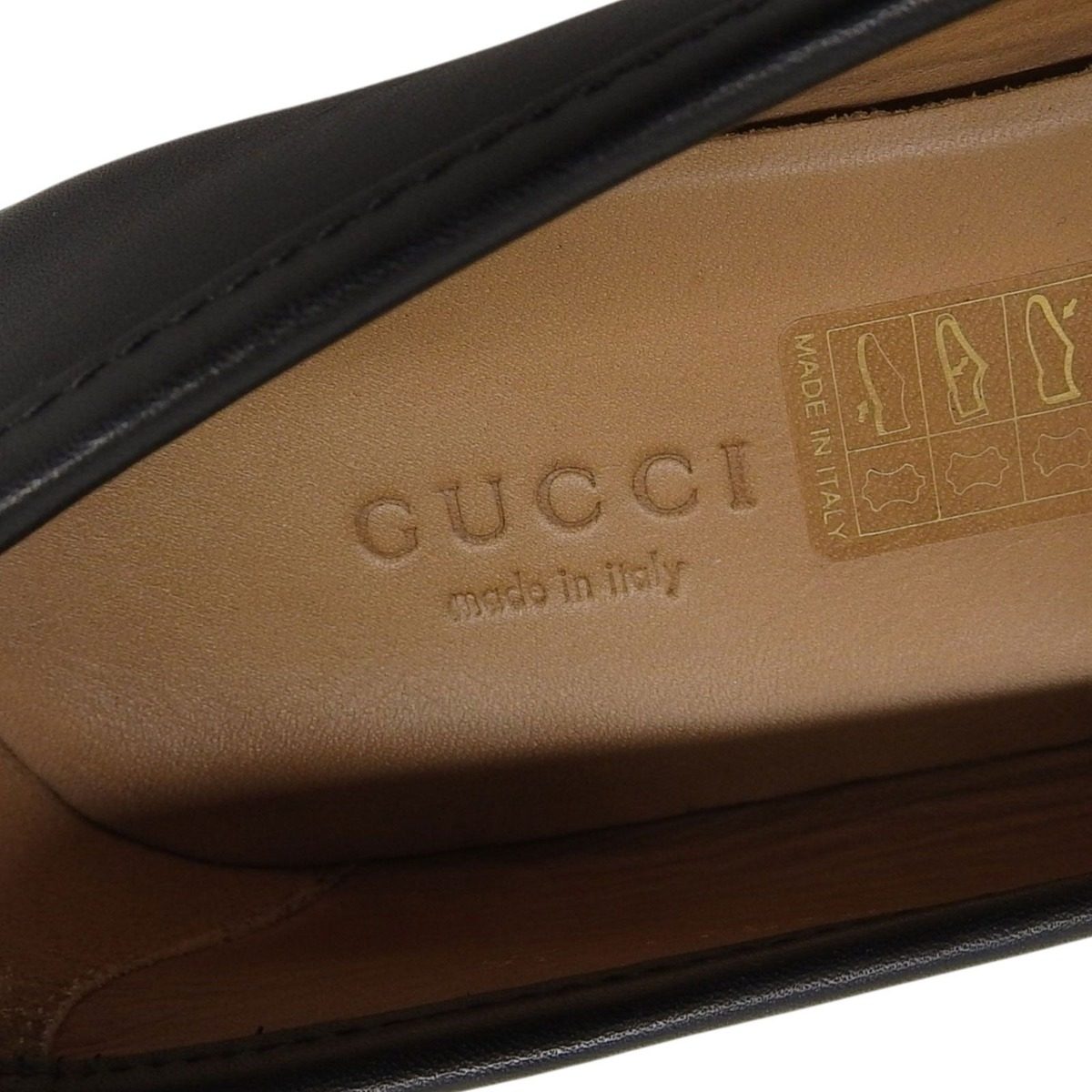 Gucci Sherry Line Horsebit Leather Shoes Loafers Black Gold 36 Handbag — view 8