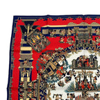 Hermes Scarf Silk Carre 90 Astres Et Soleils Celestial Bodies and the Sun Red — view 2