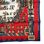 Hermes Scarf Silk Carre 90 Astres Et Soleils Celestial Bodies and the Sun Red — view 5
