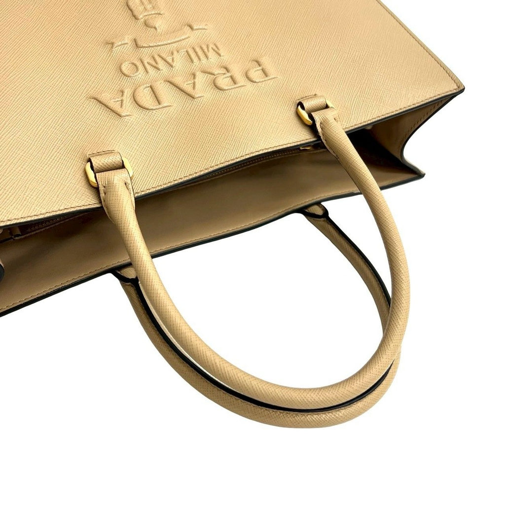 Prada Triangle Logo Embossed Saffiano Leather 2-Way — view 4