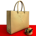 Prada Triangle Logo Embossed Saffiano Leather 2-Way