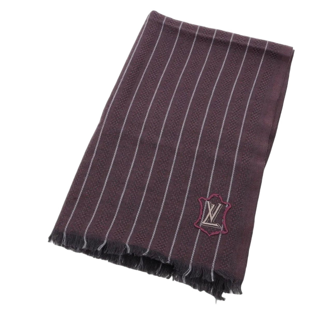 Louis Vuitton Stripe LV Emblem Logo Scarf