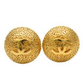Chanel Earrings CC Logo Metal Gold Plated