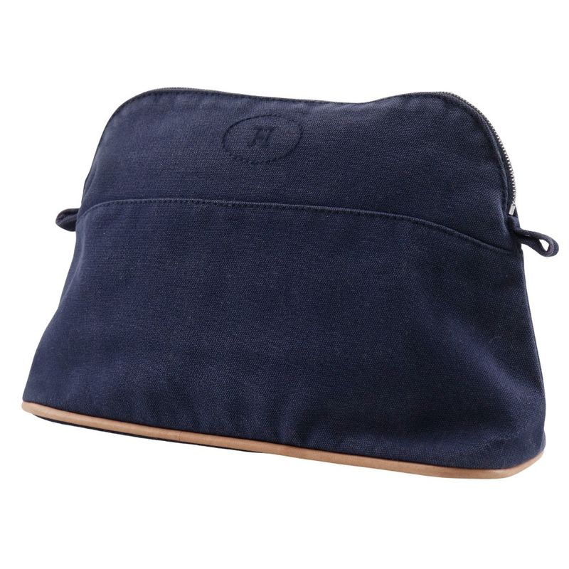 Hermes Bolide Pouch 25 Cotton Canvas Navy Blue — view 2