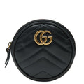 Gucci GG Marmont Quilted Heart Coin Case Black Leather