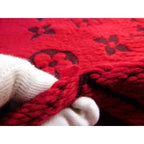 Louis Vuitton Scarf Echarpe Logo Mania Red Wool Silk 8C — view 4