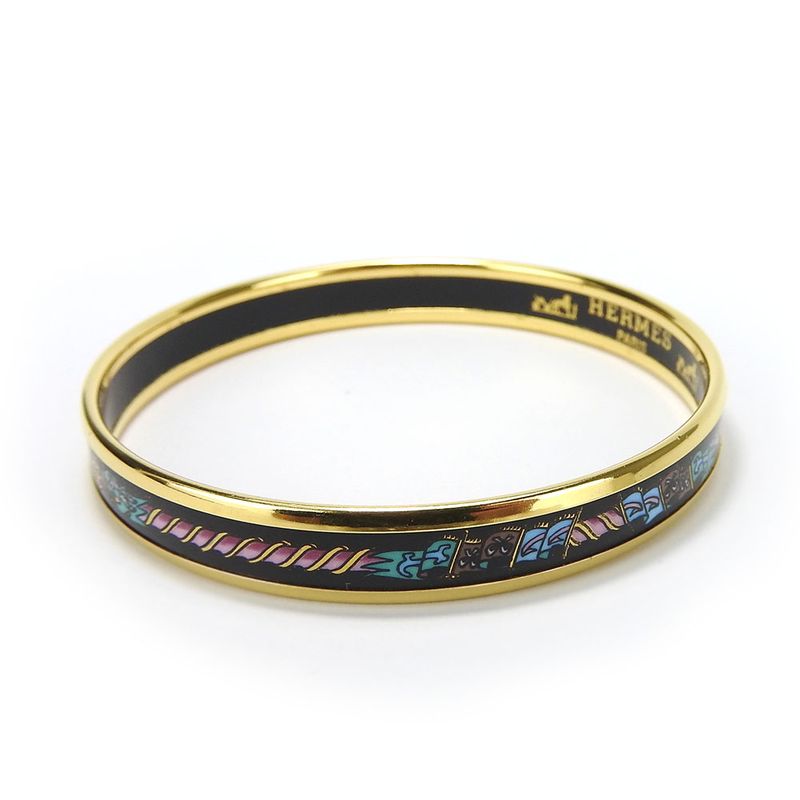 Hermes Bracelet Emile PM Metal Cloisonne Multicolor Black Gold Hardware — view 4