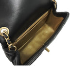 Chanel Chain Black Gold Lambskin Quilted Mini Single Flap Coco Ball Shoulder Bag — view 5