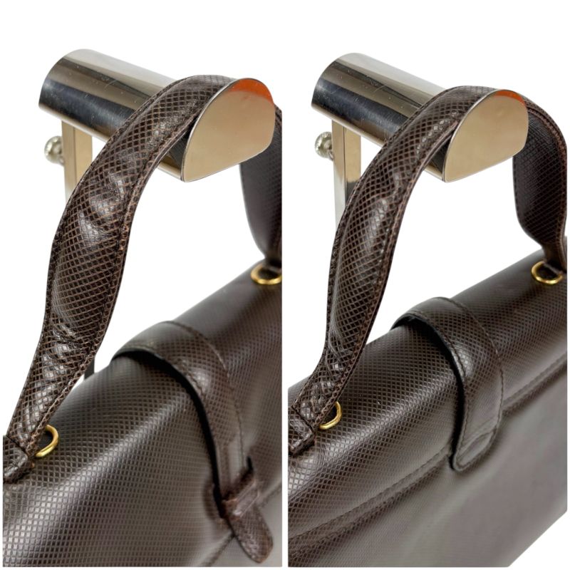 Bottega Veneta Marco Polo 2-Way Top Handle Bag Shoulder Dark Brown Leather — view 7
