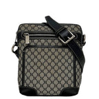 Celine Shoulder Bag Gray Black Macadam Crossbody Nylon Leather 16