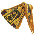 Hermes Pleated Carre Les Tambours Tambour Drum Silk Orange Scarf