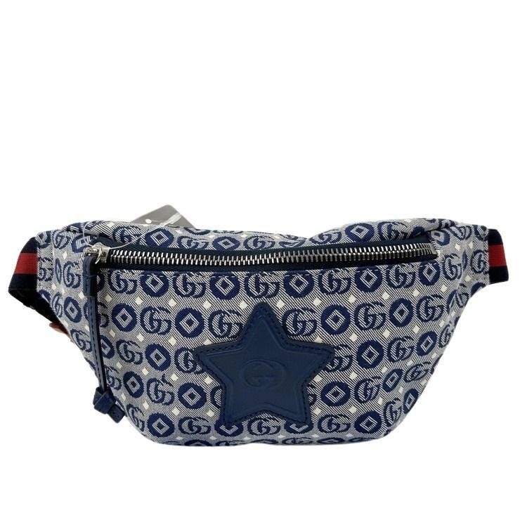 Gucci Waist Bag Children's Blue Canvas Star GG Logo