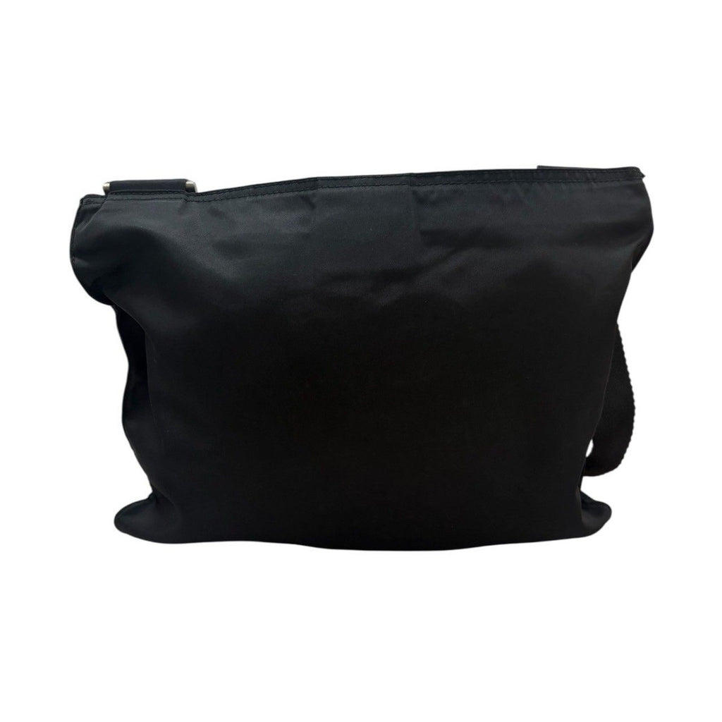 Prada Tessuto Triangle Logo Black Silver Nylon Shoulder Bag — view 2