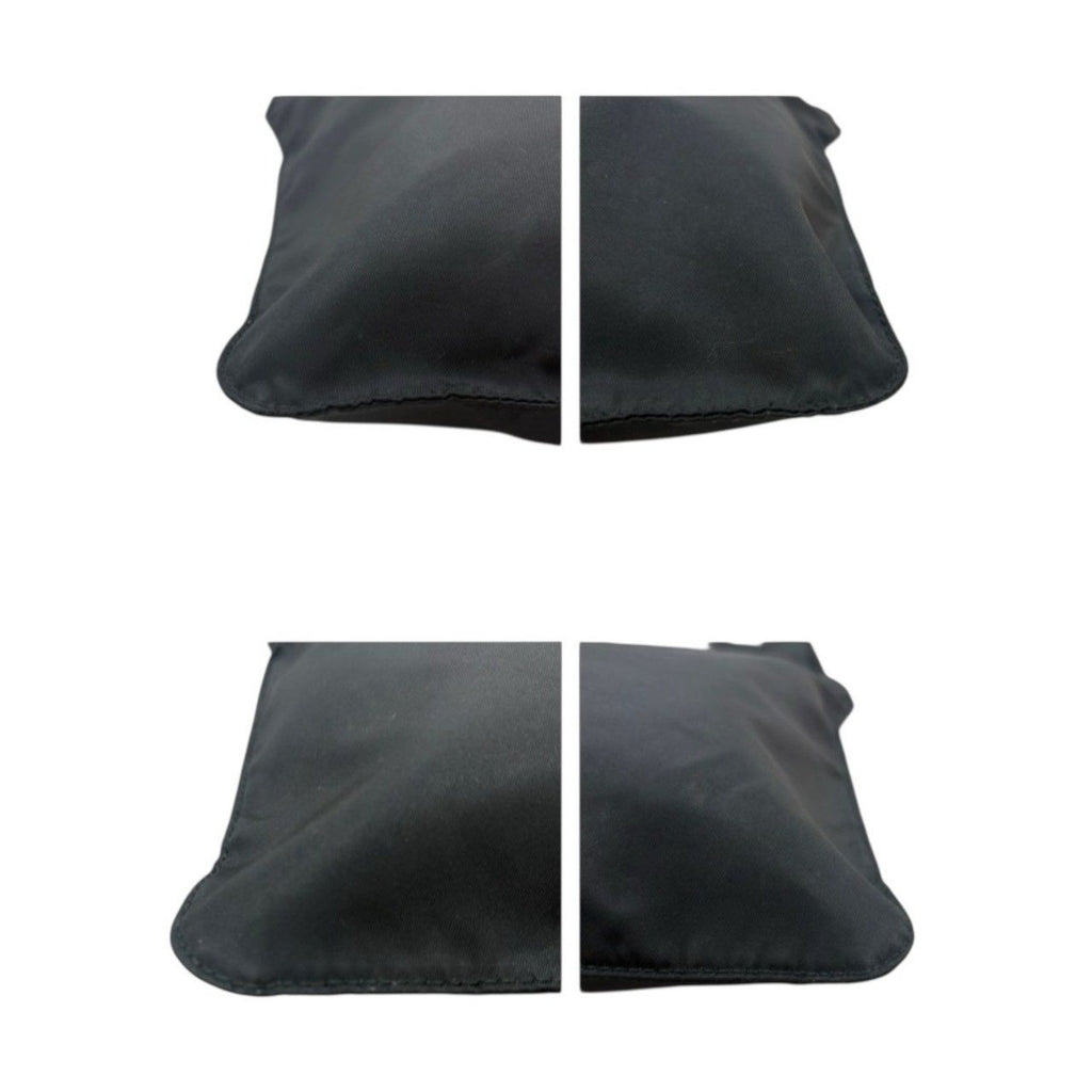 Prada Tessuto Triangle Logo Black Silver Nylon Shoulder Bag — view 5
