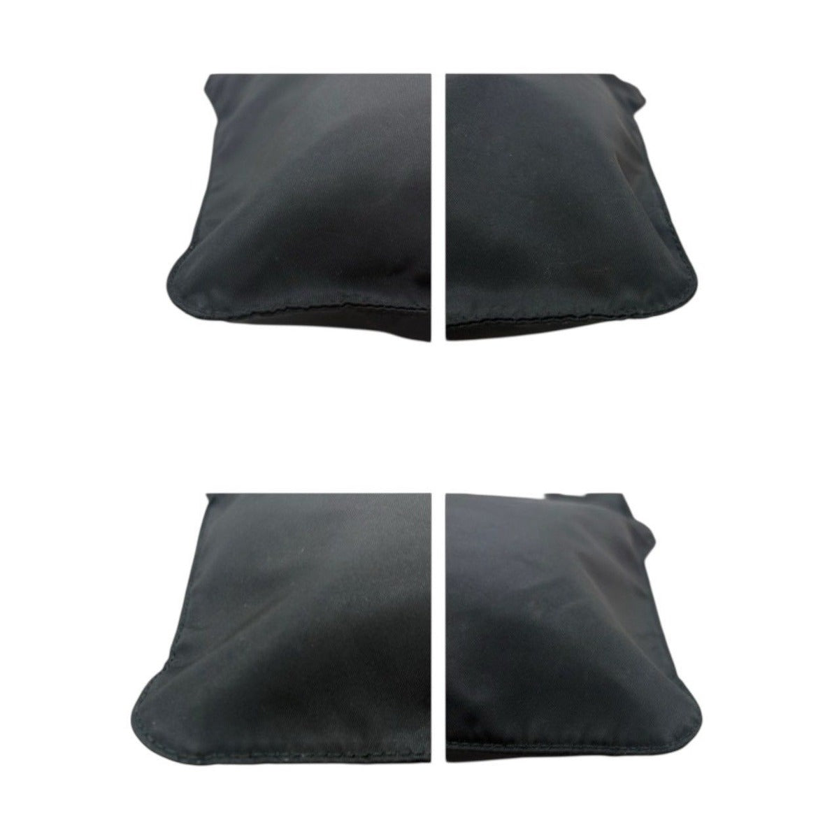 Prada Tessuto Triangle Logo Black Silver Nylon Shoulder Bag — view 5