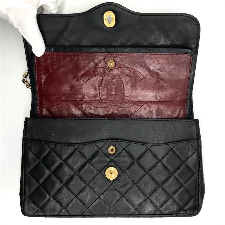 Chanel CC Logo Quilted Lambskin Limited Edition Double Flap Chain Shoulder Bag — view 7