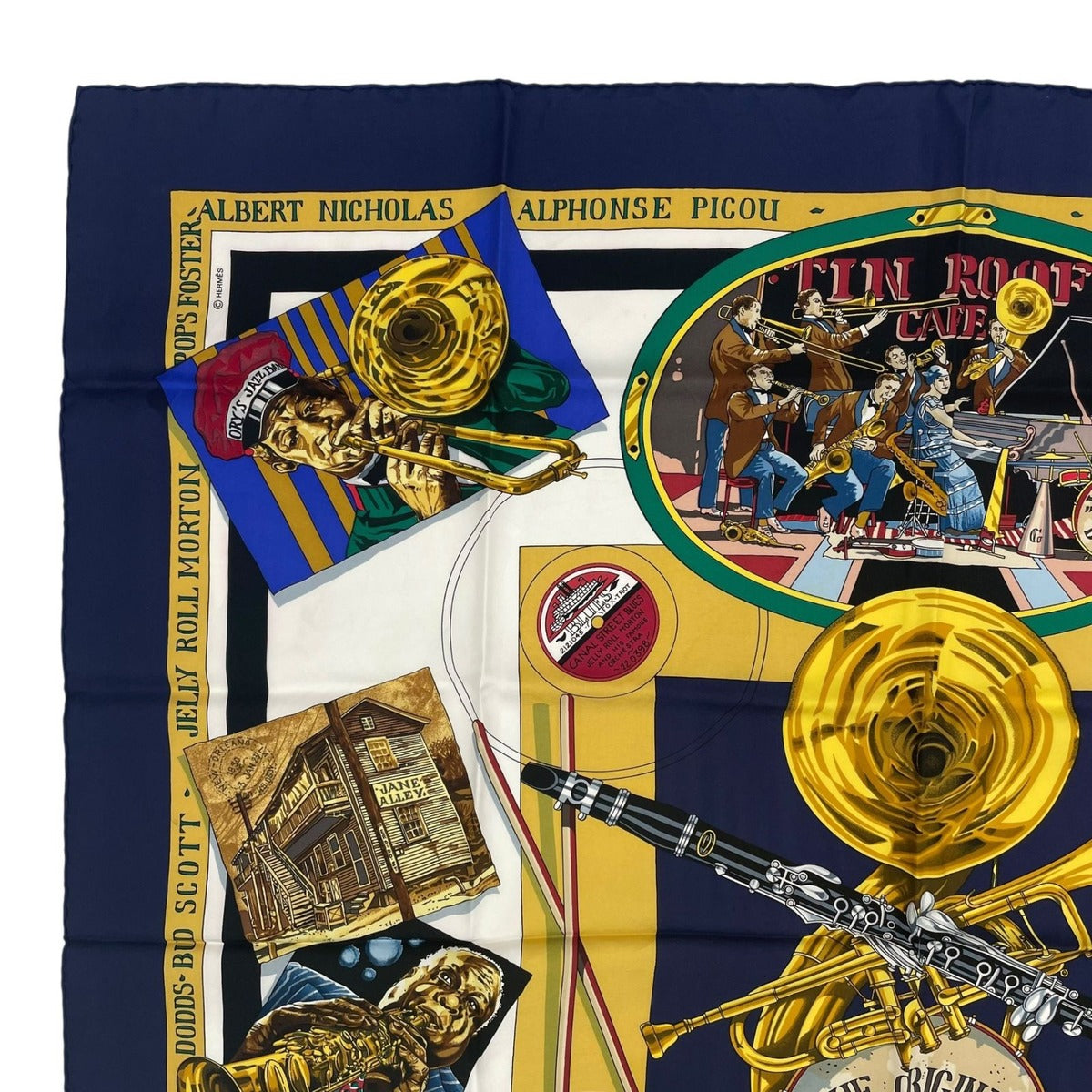 Hermes Scarf Silk Carre 90 the Original New Orleans Creole Jazz — view 2