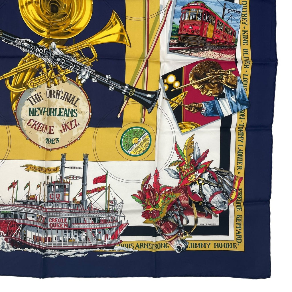 Hermes Scarf Silk Carre 90 the Original New Orleans Creole Jazz — view 5