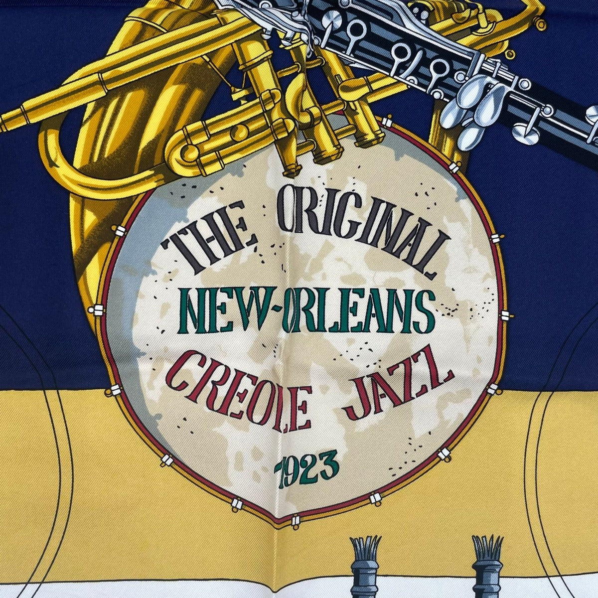 Hermes Scarf Silk Carre 90 the Original New Orleans Creole Jazz — view 6